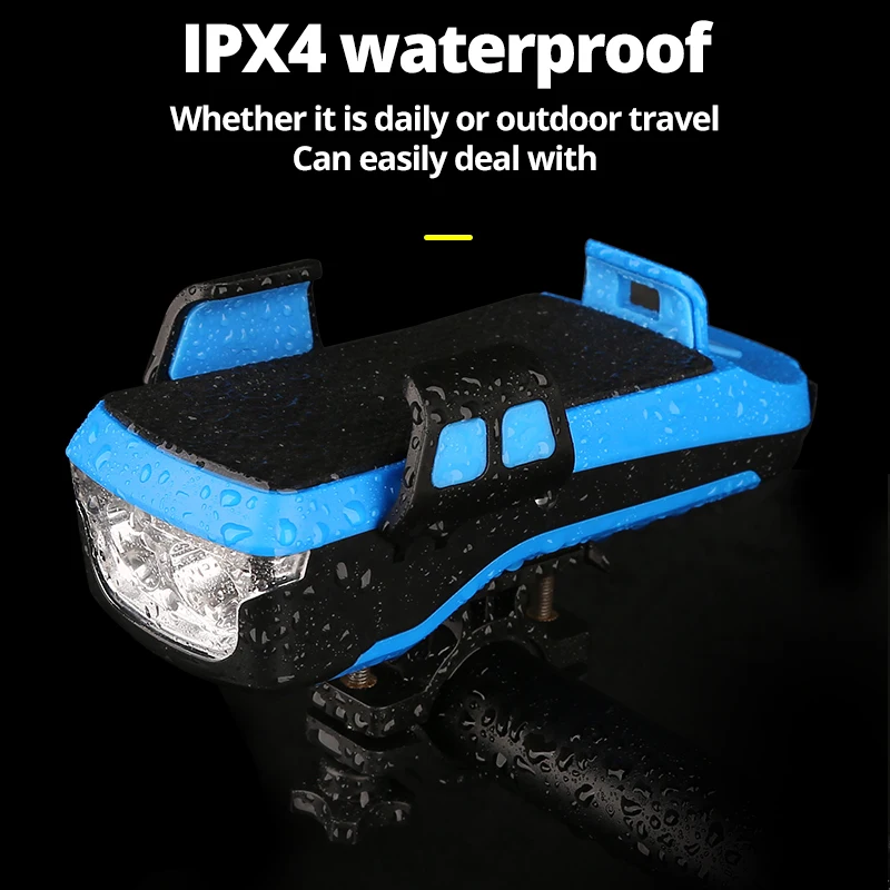Велосипедный Многофункциональный Передний фонарь 4 в 1 с держателем для телефона