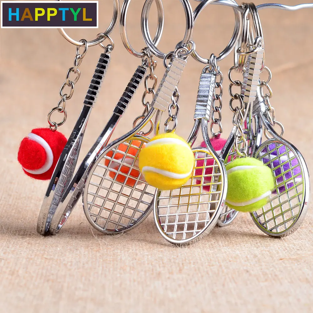 HAPPTYL 1 комплект Теннисный Брелок набор спортивных влюбленных миниатюрный