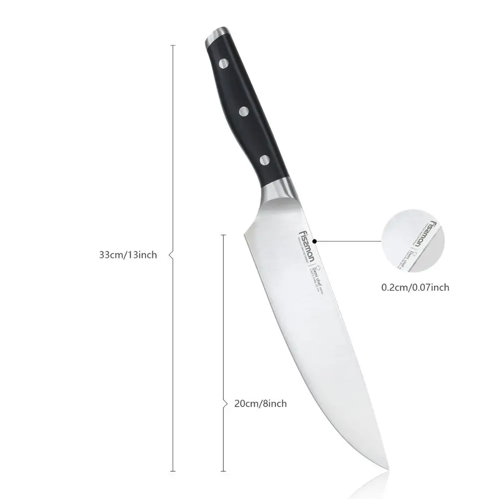 FISSMAN нож шеф повара высокая производительность Demi серии немецкие стальные