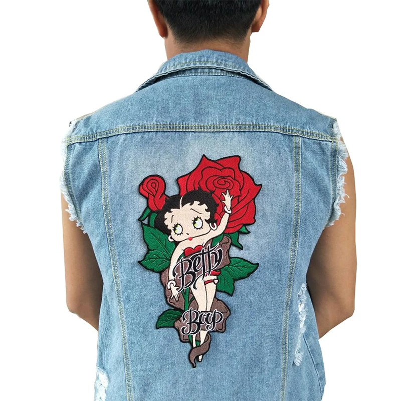 Осень леди Райдер 17*29 5 см Железный на швейной этикетке панк байкер вышитые