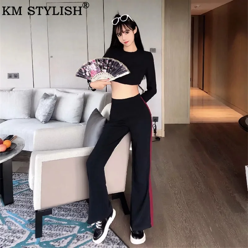 2019 модные спортивные костюмы для женщин Фитнес Спортивный комплект из двух
