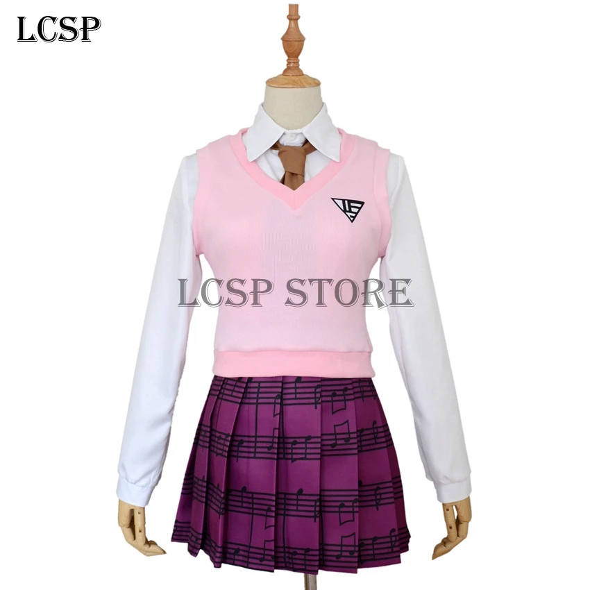 LCSP игры Danganronpa V3 Akamatsu kaede Косплей Костюм японского аниме Униформа полный комплект одежды рубашка жилет юбка галстук носок