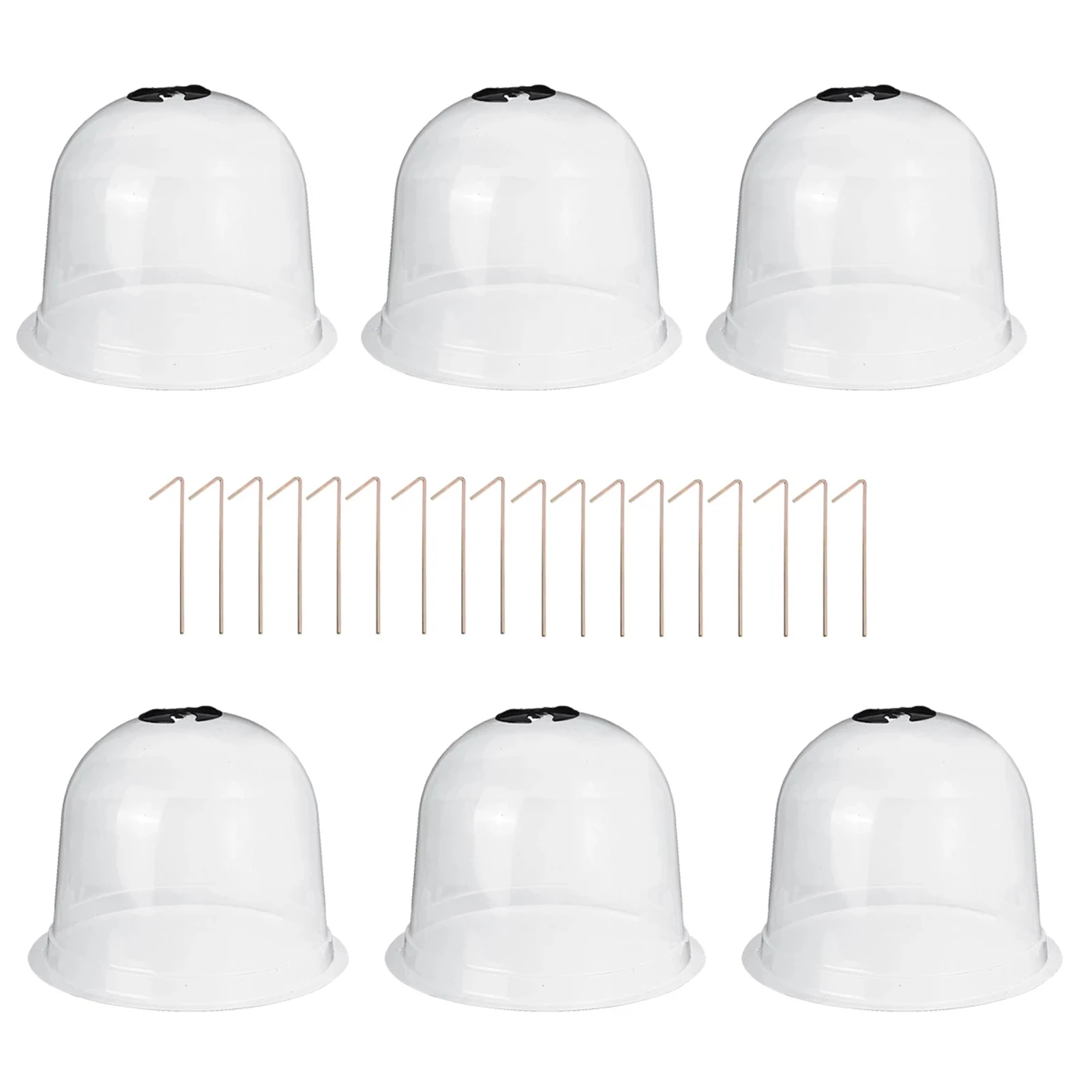 

6Pcs Plastic Thicken Waterproof Windproof Plant Cover Greenhouse Garden Cloche Dome Plant Frost Guard Freeze Protection
