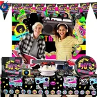 Набор одноразовой посуды в стиле хип-хоп 90-х годов, бумажная тарелка, салфетки для стаканчиков Banner, скатерть, воздушный шар, для взрослой вечеринки