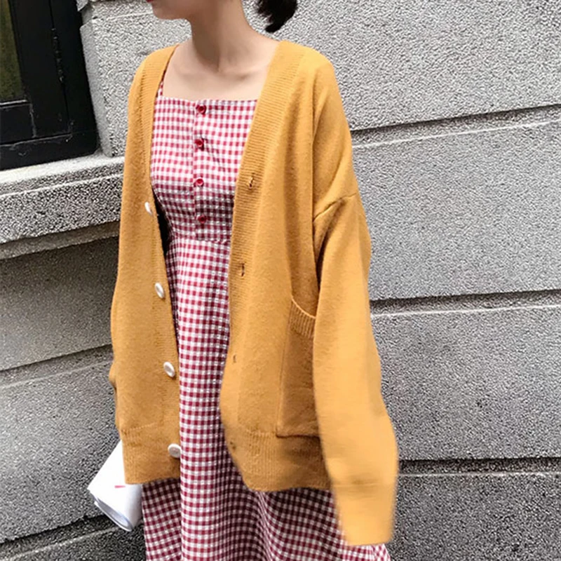 Вязаный свитер кардиган Повседневный Женский однотонный элегантный зимний