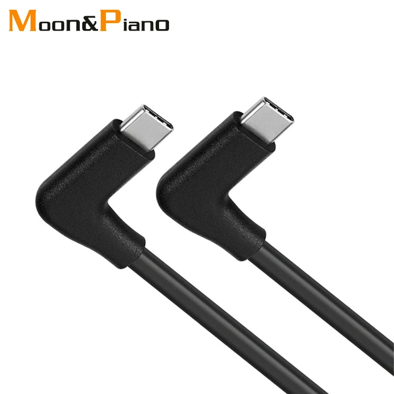 Двойной кабель Type-c USB C к c 5A Быстрая зарядка PD 100 Вт провод под прямым углом USB3.1 Type-C