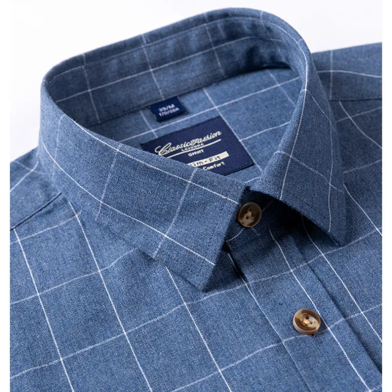 Summer Classic Cotton Stripe Plaid Shirt Casual Short Sleeve Shirts for Men Business Mens Fashion Clothing Trends Retro Clothes