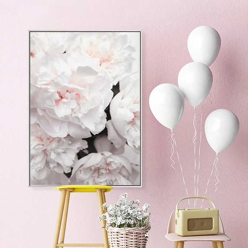 Скандинавский стиль пион цветок холст печать большая стена художественные