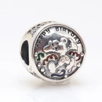 lorena s925 silver castle cute minnie beads fit original bracelet pendant diy jewelry charms gift