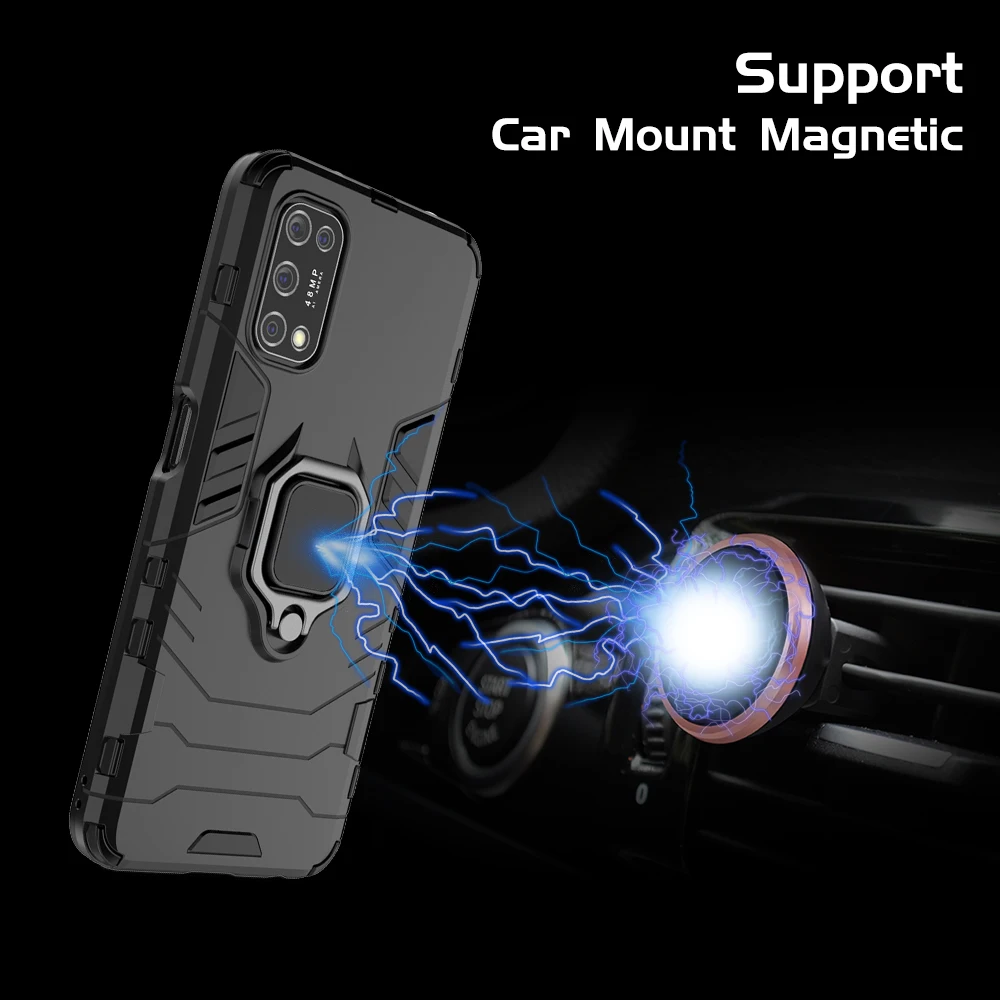 shockproof case for realme 7 pro realme 7 5g realme 7i realme x7 pro armor back cover hard casing with ring holder free global shipping