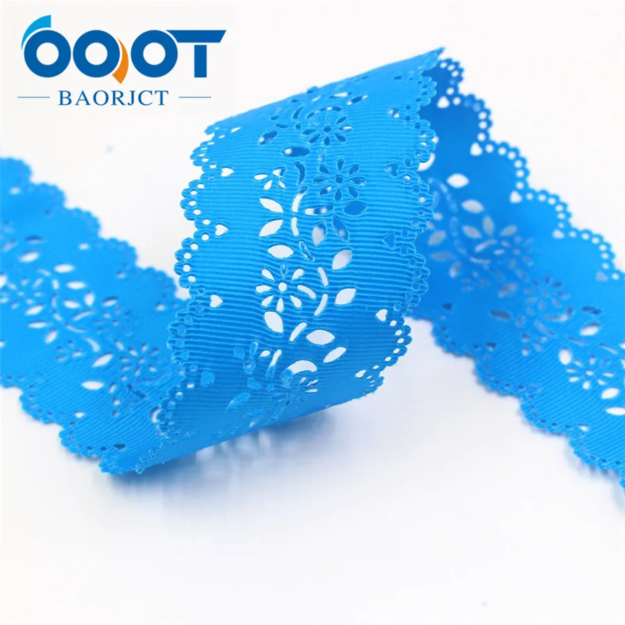 I-19805-1807 OOOT BAORJCT I-19805-1789, горячая Распродажа 43 мм 10 ярдов полые цветы ленты, поделка бант крышка аксессуары и украшения материал - Цвет: I-19805-1807