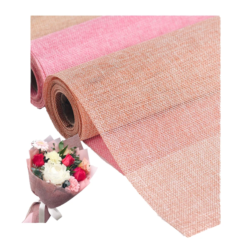

5 Yard Korean Style Colored Linen Flower Wrapping Paper Linen-like Filing Paper Floral Bouquet Gift Packaging Supplies