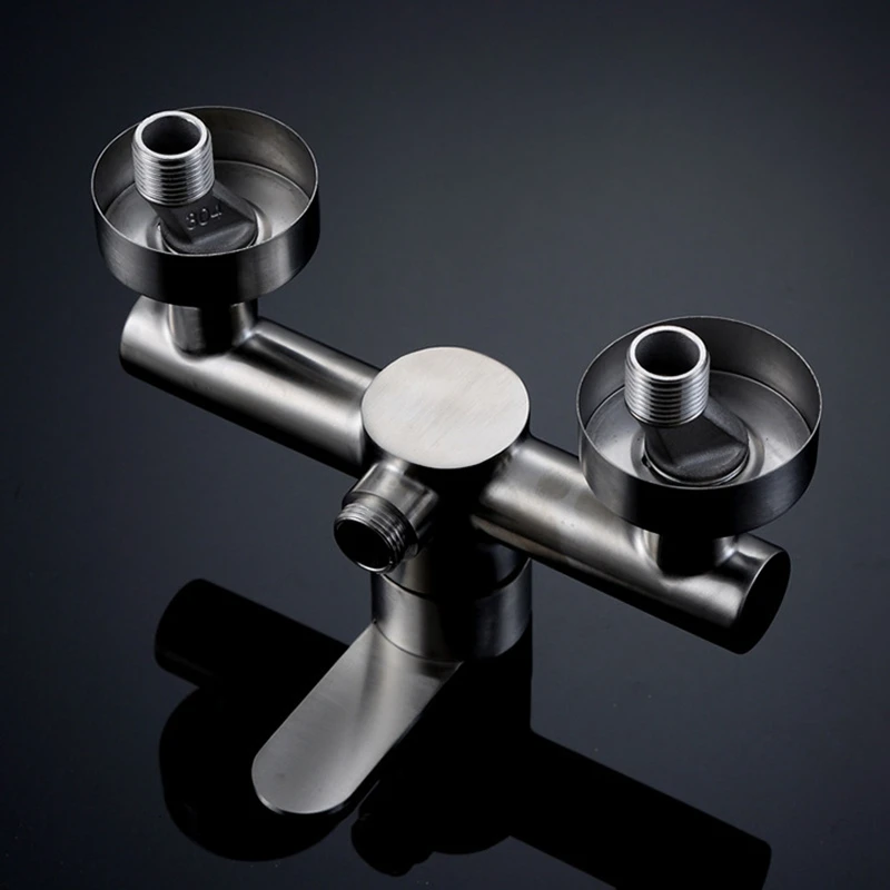 

Bathroom Bathtub Hot and Cold Shower Faucet Valve Mixer Wall-Mounted Stainless Steel Washbasin Faucet