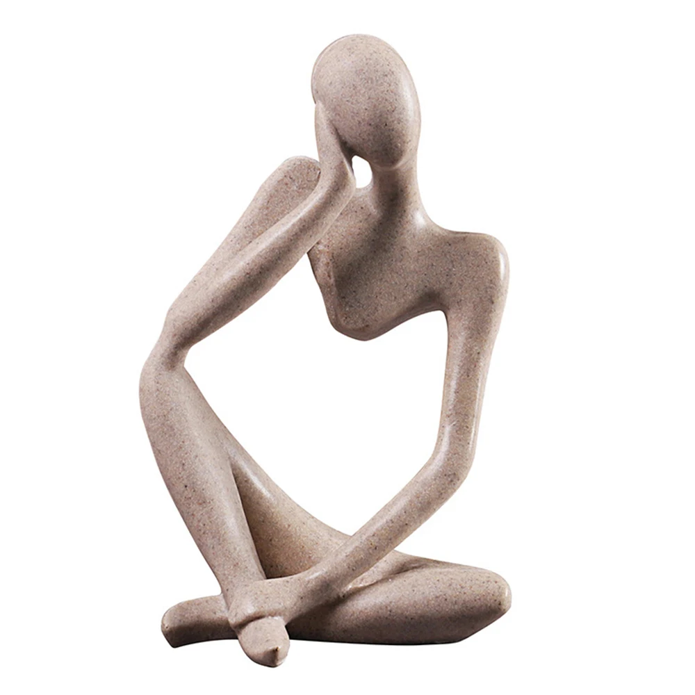 

Thinker Statue Resin Thinking Sculpture Ornaments Handmade Crafts Desktop Decoration For Home Office Stores Window Display