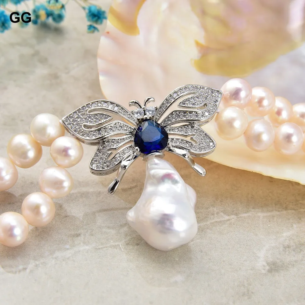 GuaiGuai ювелирные изделия натуральный жемчуг белый культивированный Кеши Бабочка