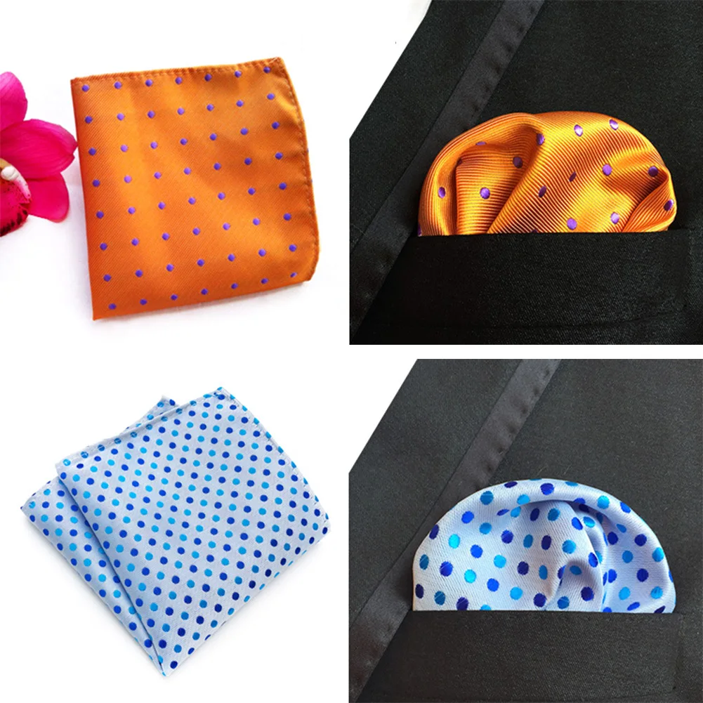 

New Fashion Dots Pocket Square Green Navy Colorful Handkerchief Silk Floral Striped Paisley Hanky Suit Men's Business Wedding