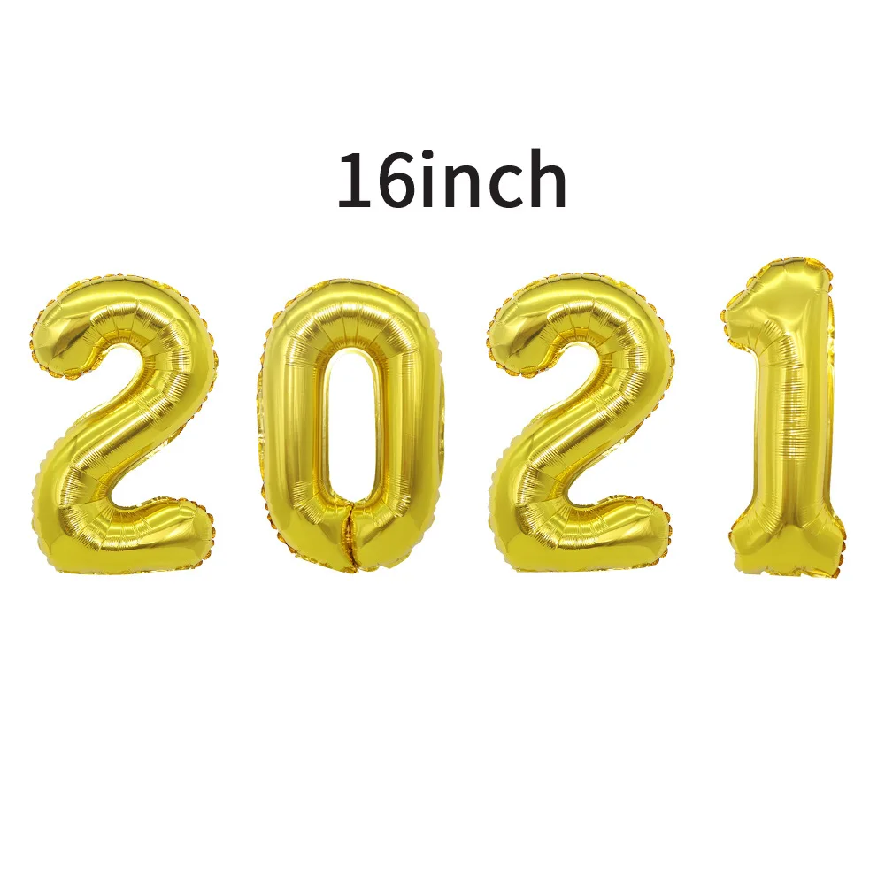 

2021 digital 16 inch balloon set, shopping mall hotel festival birthday party decoration arrangement aluminum balloon