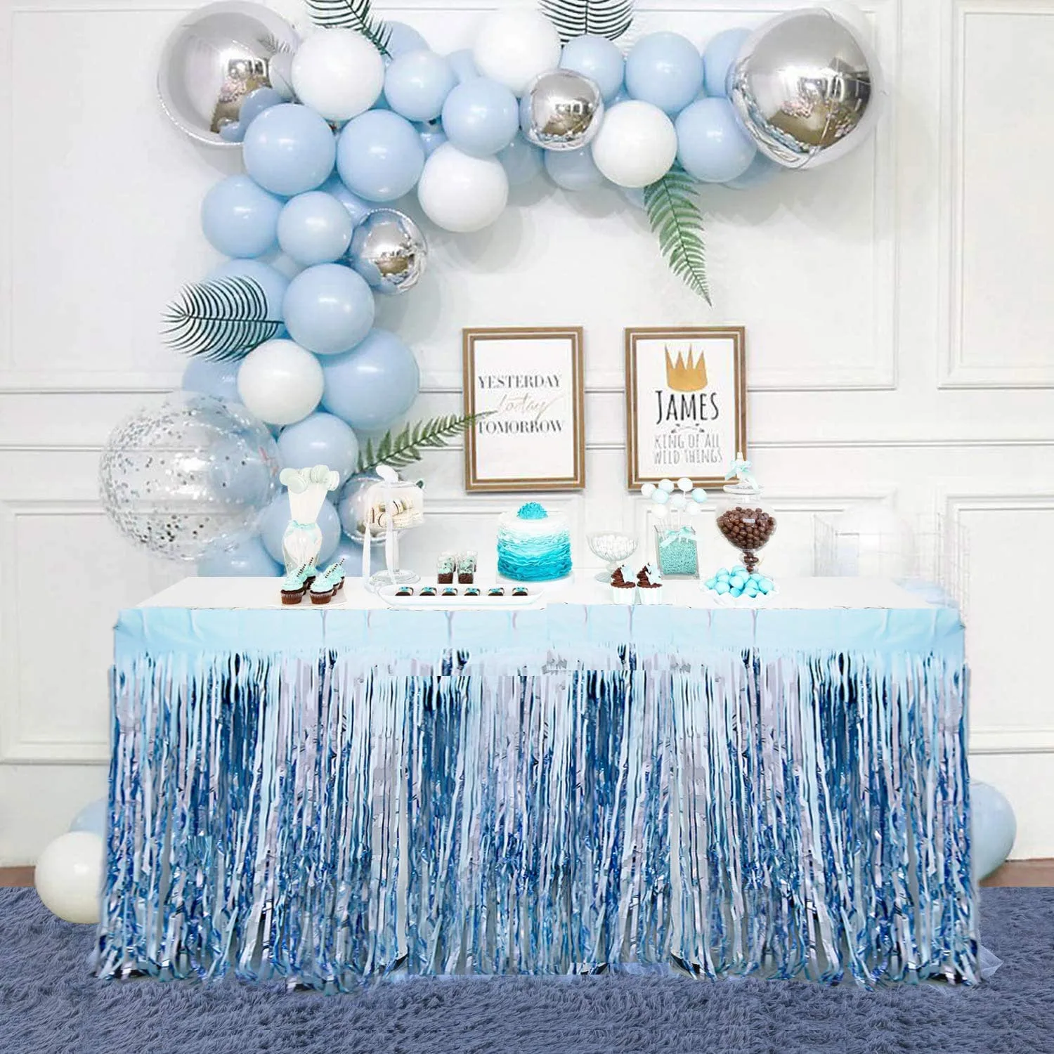 270x100cm Юбка для стола одноразовые Baby Shower Babyshower его мальчик девочка вечерние платья