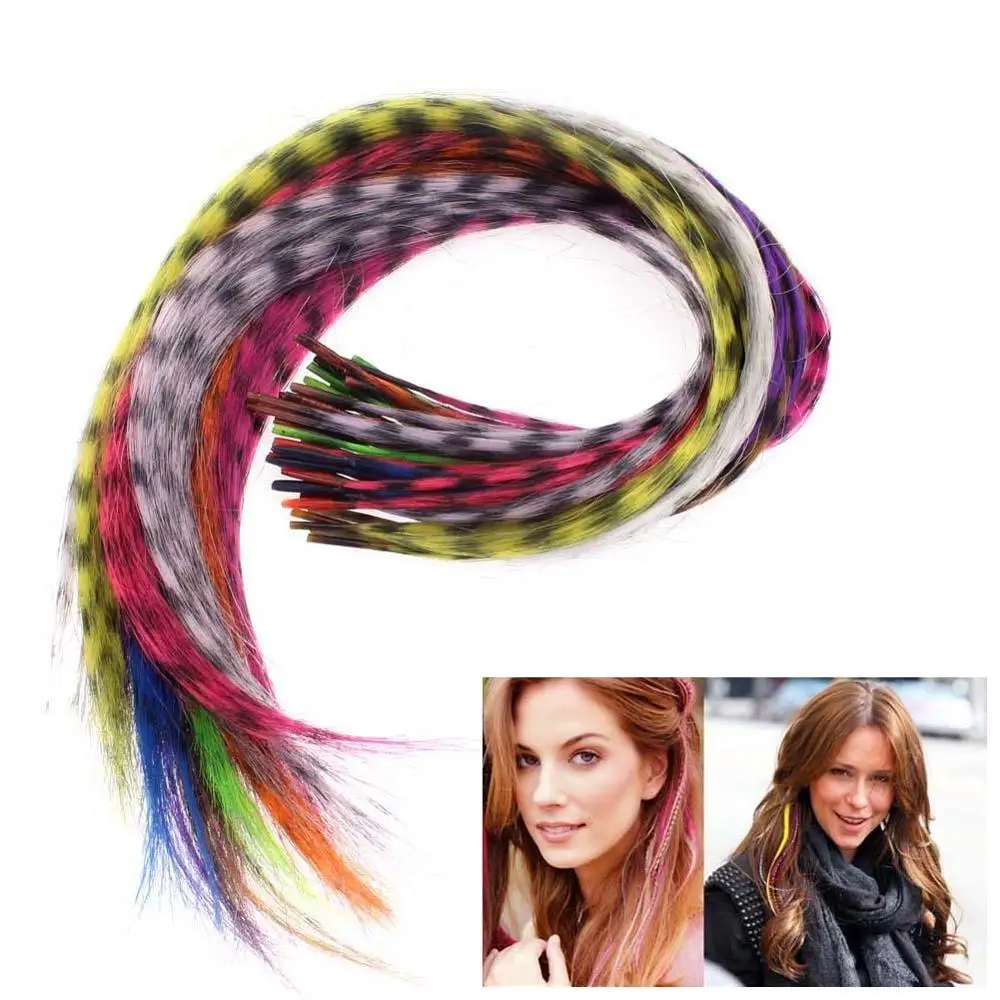 10 шт. разноцветные синтетические накладные волосы 16 дюймов|feathers for hair|feather