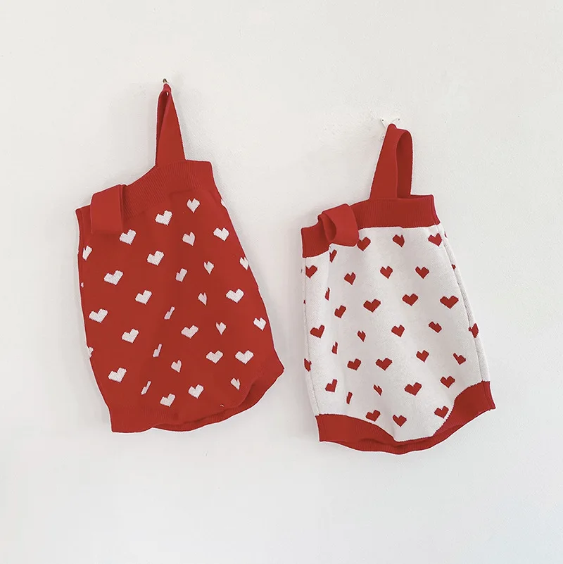 

baby set red white colour sweet toddler kids clothing set knitting clothes set cardigan + bodysuit