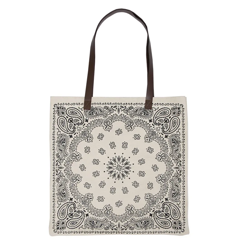 

Ethnic Style Patterns Canvas Shoulder Bags for Women Thick Big Casual Tote Girls Cotton Cloth Handbag Eco Large Shopping Bags