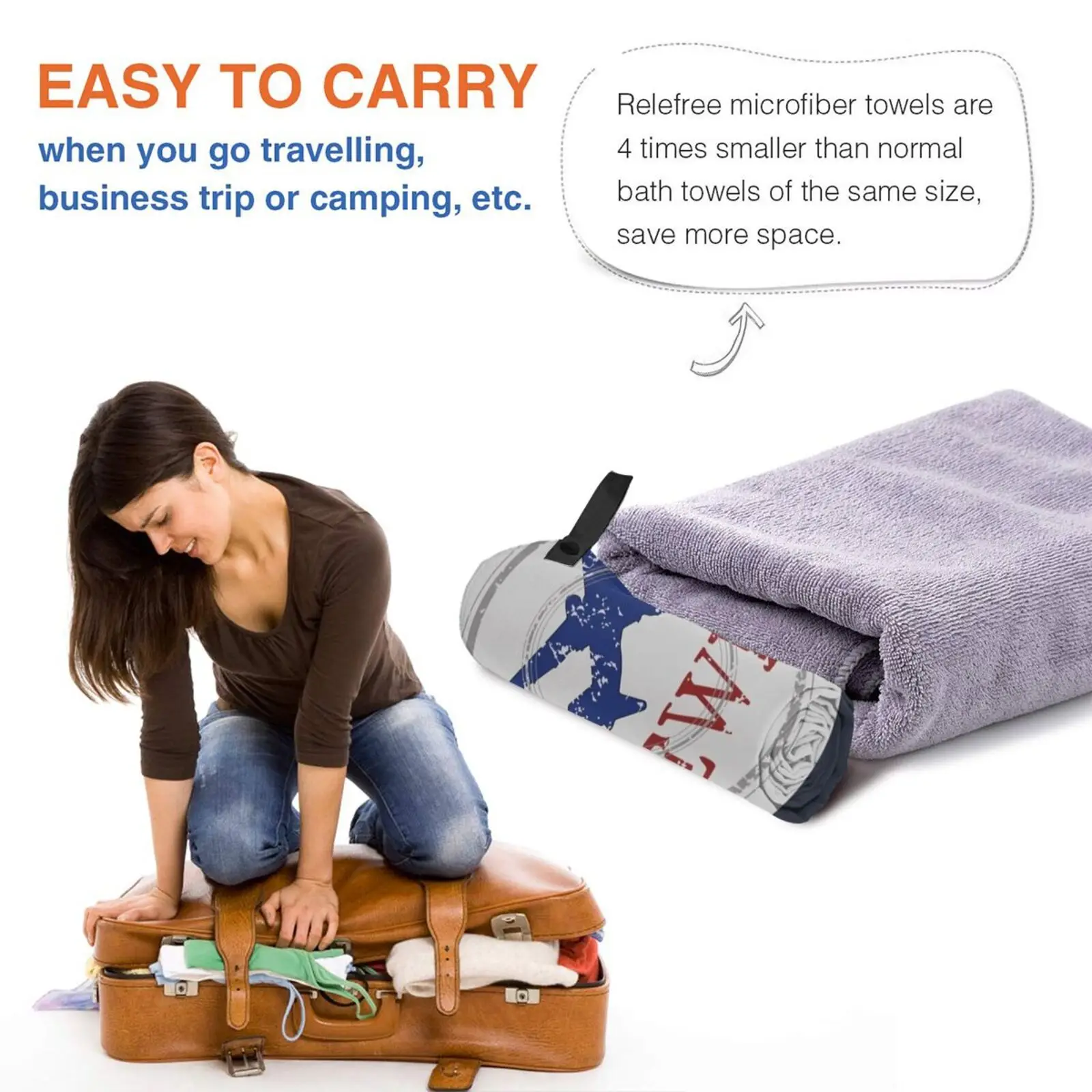 Полотенце быстросохнущее портативное для спортзала спорта велоспорта