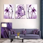 Модульные картины для гостиной, картина из 3 панелей, фиолетовые цветы, абстрактная фотография, декоративная рамка, HD плакат, холст