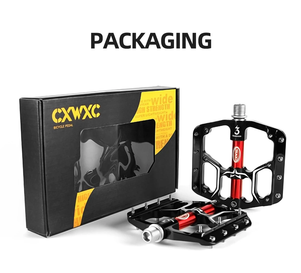 CXWXC Flat Bike Pedals MTB Road 3 Sealed Bearings Bicycle Pedals Mountain Bike Pedals Wide Platform Accessories Part