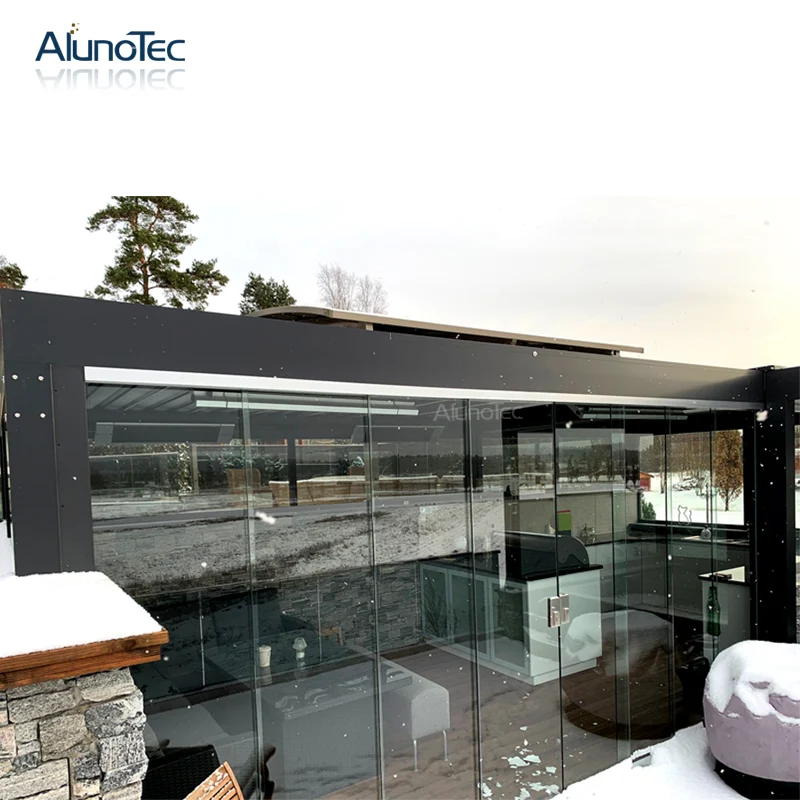 Наружная моторизованная алюминиевая крыша жалюзи гостиная в саду 3 м x м|aluminium