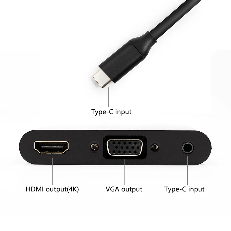 Адаптер концентратор с портом USB Type c на HDMI 4K 3 0 1 C для Apple Macbook Samsung Huawei XIAOMI|Кабели VGA|