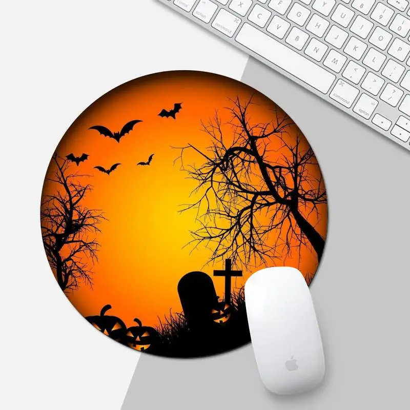 

Halloween Customized MousePads Laptop Mat Desk Table Protect Game Office Work Round Mouse Mat pad XL Non-slip Laptop Cushion