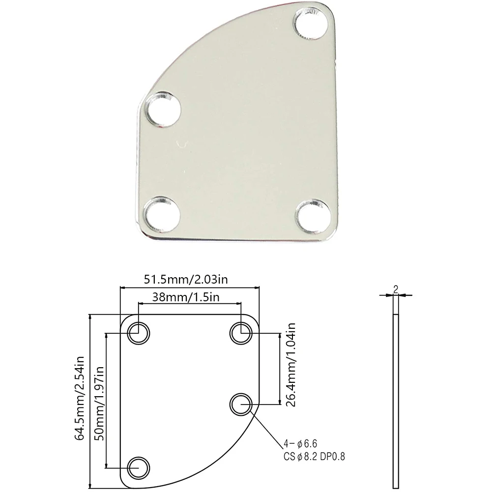 gitarre neck platte semi runde neck joint zurück montage platte mit 4 schrauben für e gitarre bass teile ersatz 3 farbe free global shipping