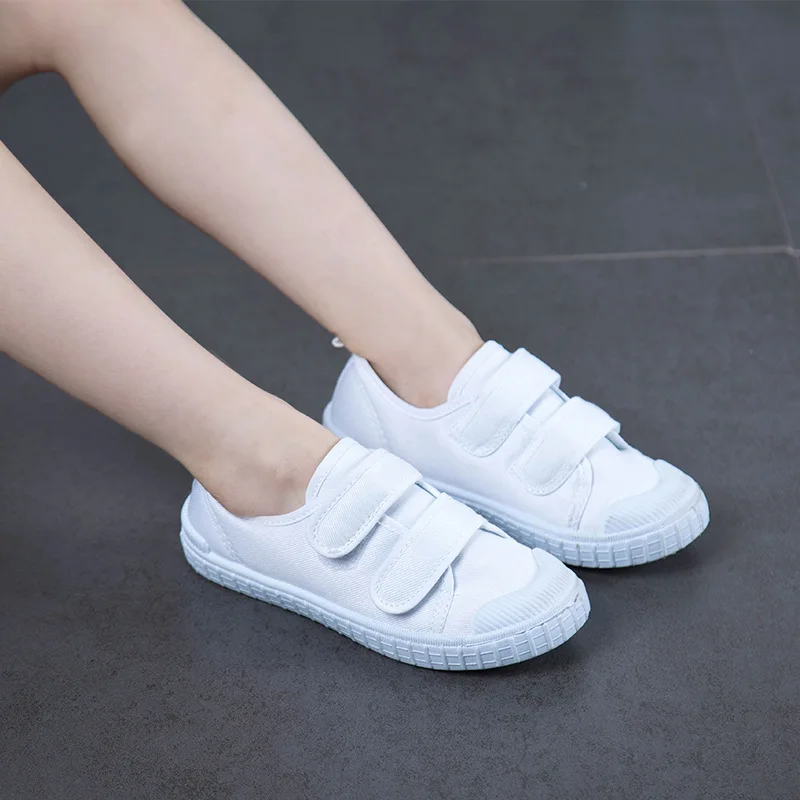 

Kids Shoes for Baby Girls Leisure White Canvas Dancing Shoes Anti-Slippery Rubber Sole for Baby Boys Toddler Sneakers Trainer