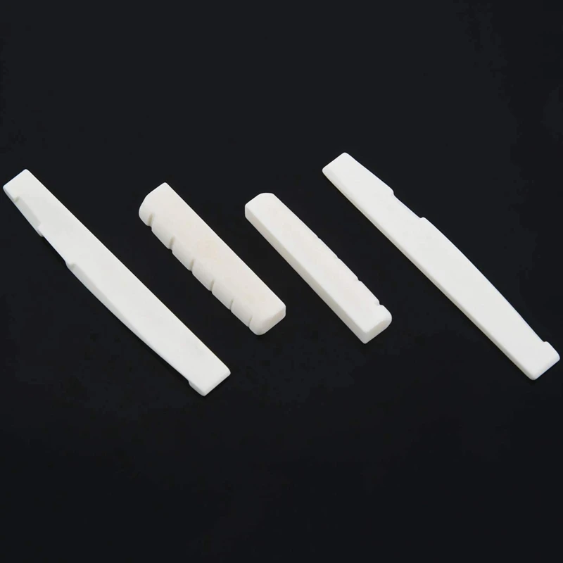 

8 Sets of 16Pcs 6 String Acoustic Guitar Bone Bridge Saddle and Nut Made of Real Bone