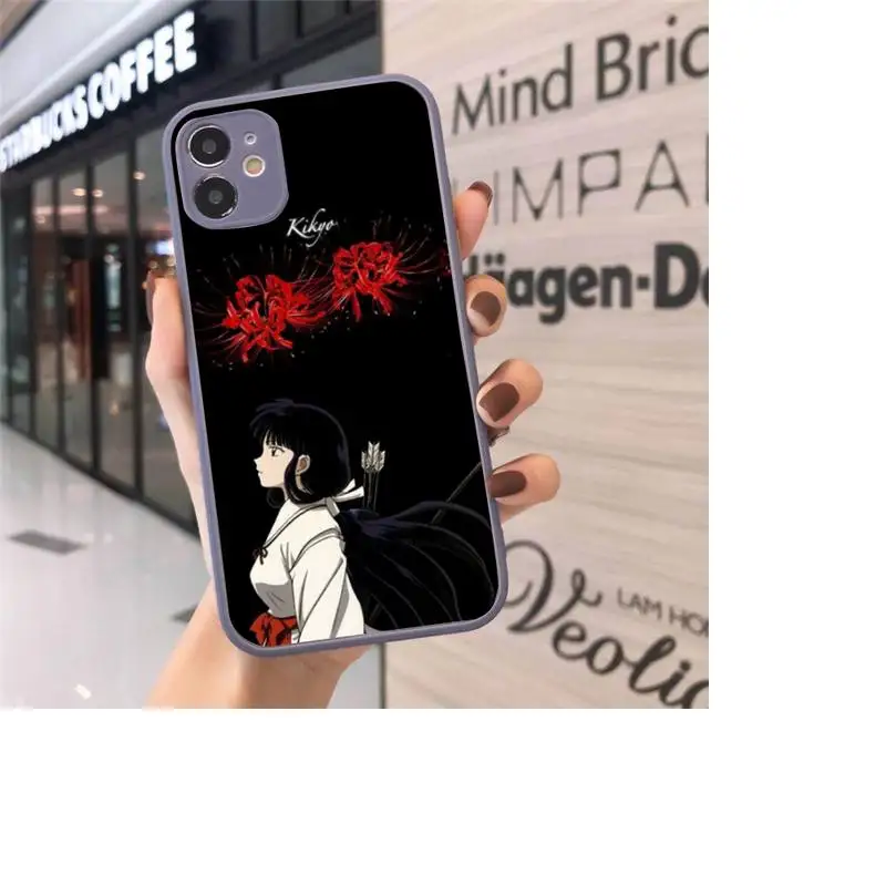 

Anime Inuyasha Sesshoumaru Higurashi Kagome Phone Case Matte Transparent for iPhone 7 8 11 12 s mini pro X XS XR MAX Plus cover