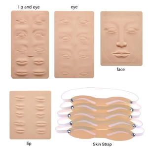 Imported 1pc Beginner 3D Silicone Permanent Makeup Tattoo Training Practice Fake Skin Blank Eye Lips Face For