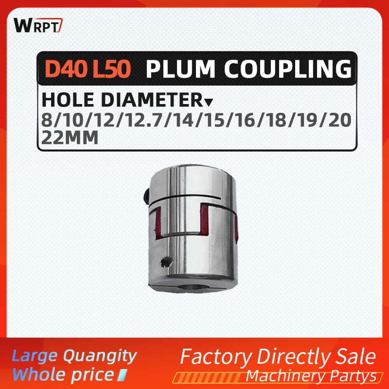 

Plum coupling star engraving machine servo motor coupler D40 L50 inner hole 8/10/12/12.7/14/15/16/18/19/20/22mm