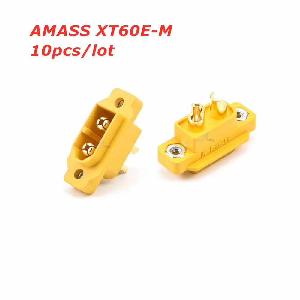 

Queen Hobby 10pcs/lot AMASS XT60E-M Mountable Male Plug for RC Drone FPV Racing Fixed Board DIY Spare Part