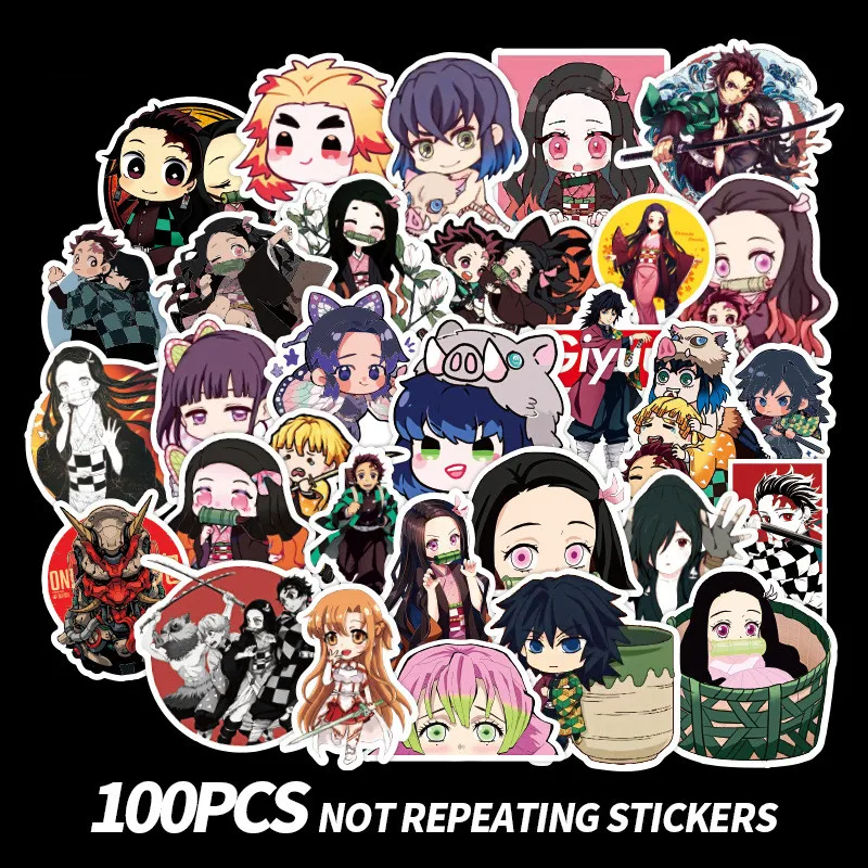 

Наклейка ПВХ «рассекающий демонов» Kimetsu No Yaiba, 100 шт.