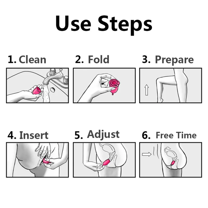 

S/M Menstrual Cup Lady Period Soft Medical Grade Silicone with Storage Case Leak-proof Reusable Women Feminine Hygiene