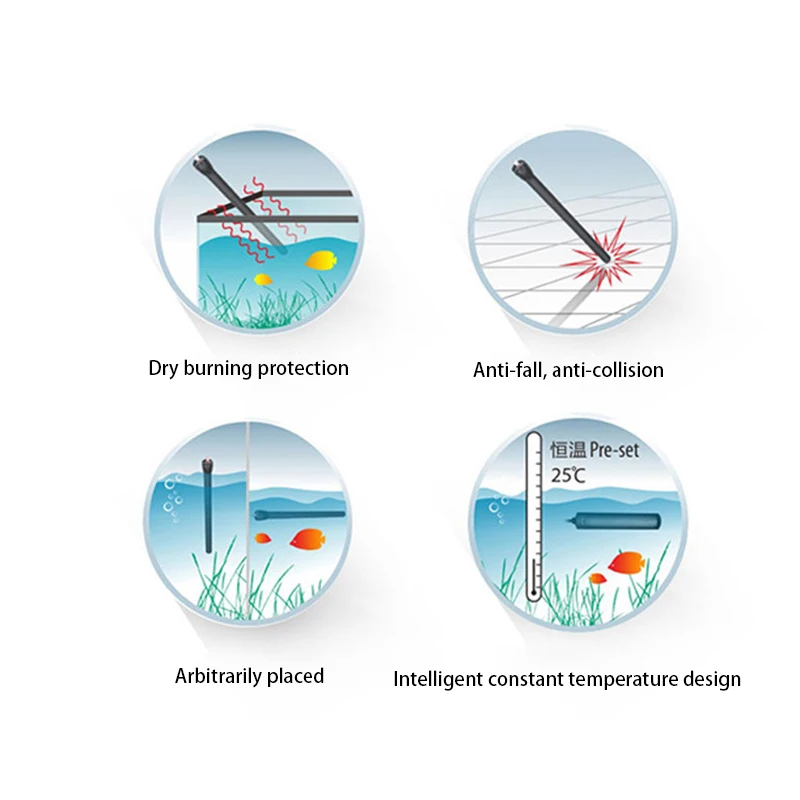 Mini Fish Tank Heater Carbon Fiber Explosion-Proof Universal Professional Turtle Water Thermostat Pet Supplies For Home | Дом и сад