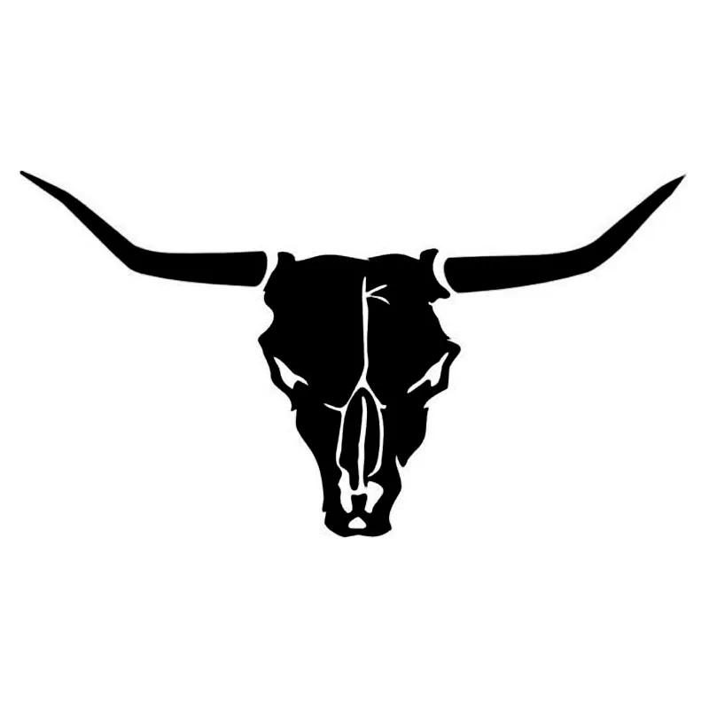 

LLY-1501 Long Horn Bull Skull Modeling Car Sticker PVC Fashion Auto Body Decoration Cover Scratch Waterproof Sunscreen Decals