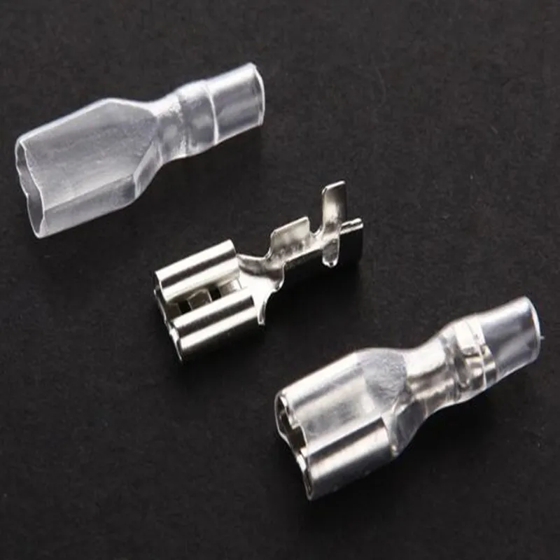 

50pcs 4.8mm Crimp Terminals Insulated Seal Electrical Wire Connectors Crimp Terminal Female Spade Connector Assortment Kit