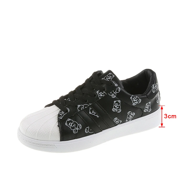 

Women Sneakers Lace Up Female Shoes Flat Sneakers Comfort Ladies Footwear Pu Shallow Woman Vulcanized Shoes Plus Size Spring New