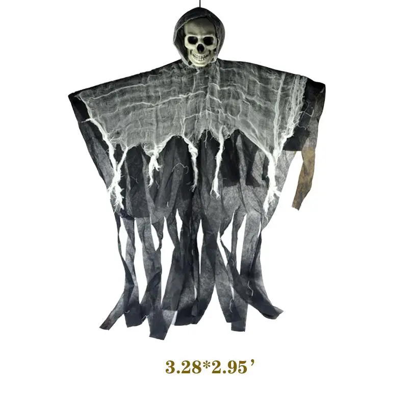 

100cm Skull Halloween Hanging Ghost Haunted House Hanging Grim Reaper Horror Props Home Door Bar Club Halloween Decorations