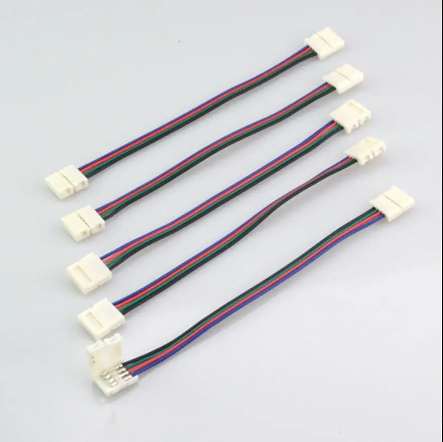 4 контактная RGB Женская Светодиодная лента с двойным разъемом кабель зажимом