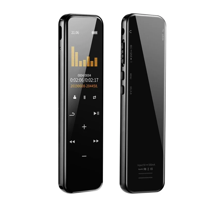 

Mini Portable Voice Recorder Dictaphone 1536kpbs Professional Recording Device Touch Screen Voice Activated HD Noise Reduction