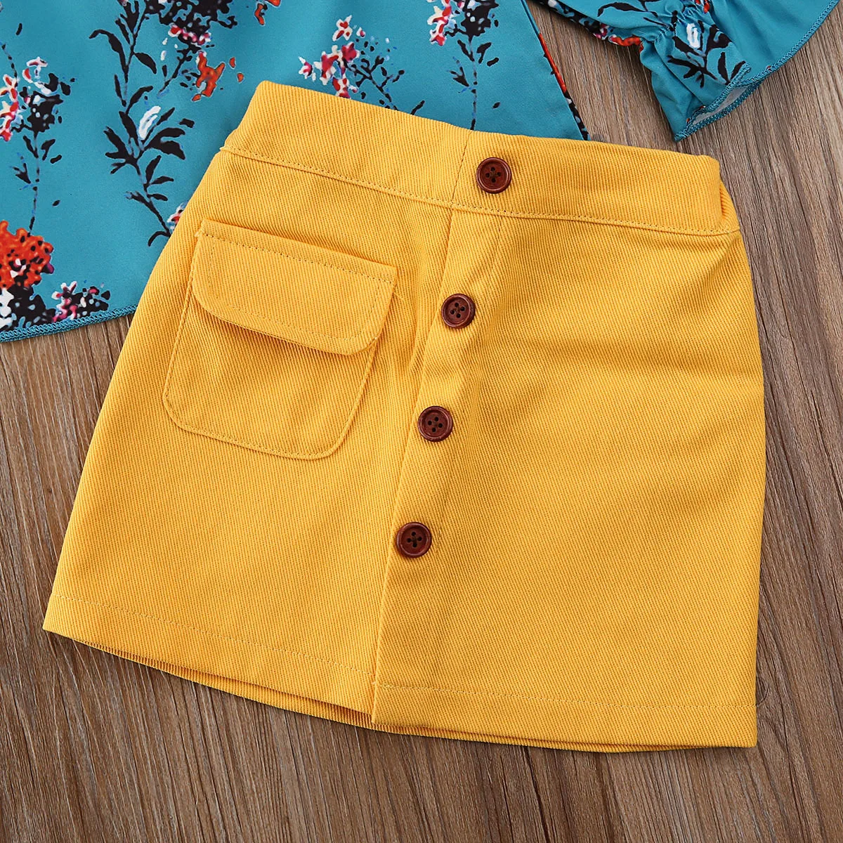 Комплекты одежды для маленьких девочек топы с оборками винтажная рубашка