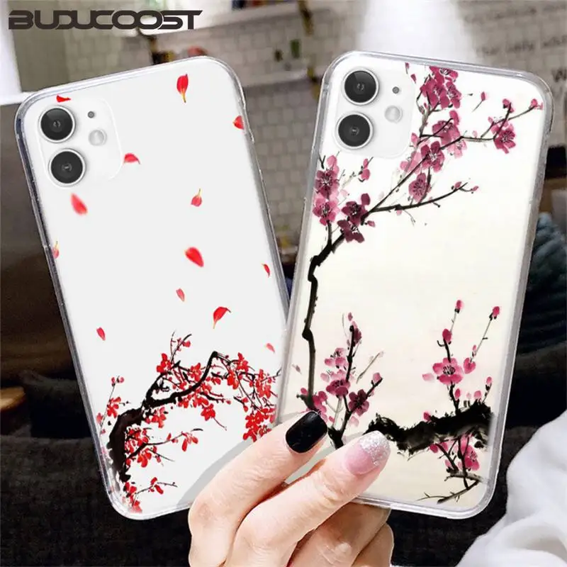 

Chinese Painting Dongmei Bling Cute Phone Case For Iphone 11 Pro 11 Pro Max X XR XS Max 7 8 6 6S Plus 5 5S SE 2020 Case