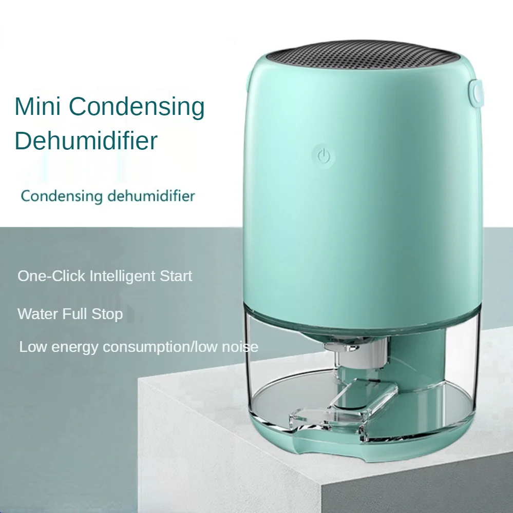 1.1L Household Condensing Dehumidifier Small Mini Dehumidifier Moisture Absorber 270ml/day Air Dryer Air Purifier with Filter